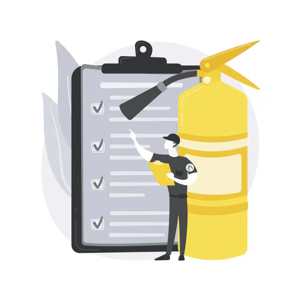 Fire Inspection Abstract Concept Vector Illustration.